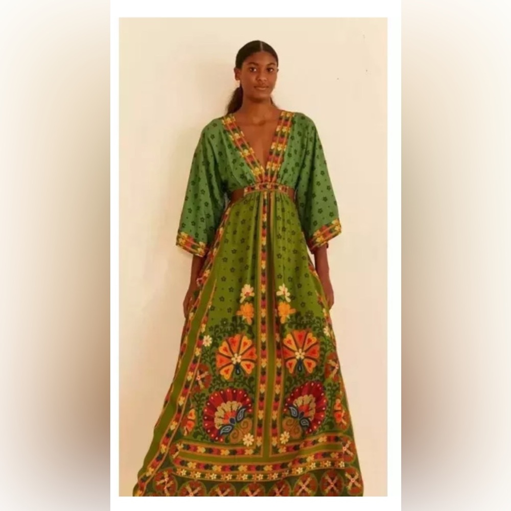 FARM RIO  NEW DRESS WITH TAGS SIZE MEDIUM  Green Floral Maxi Dress